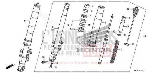 FOURCHETTE AVANT VFR1200XDC de 2012